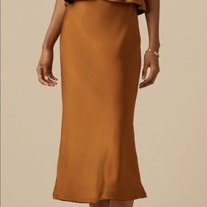 The Reversible Satin Midi Skirt